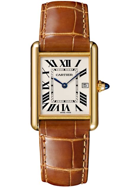 cartier leather watch mens|cartier watches with leather strap.